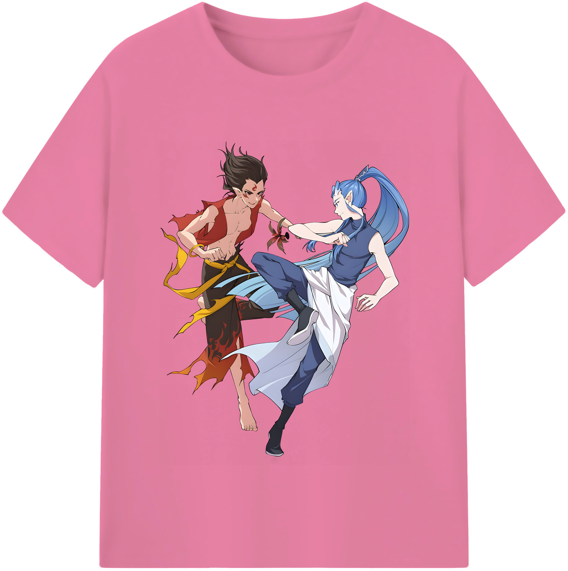 （画像用） Ne Zha 2 ナタ 魔童の大暴れ 綿100％半袖Tシャツ（フロントプリント）